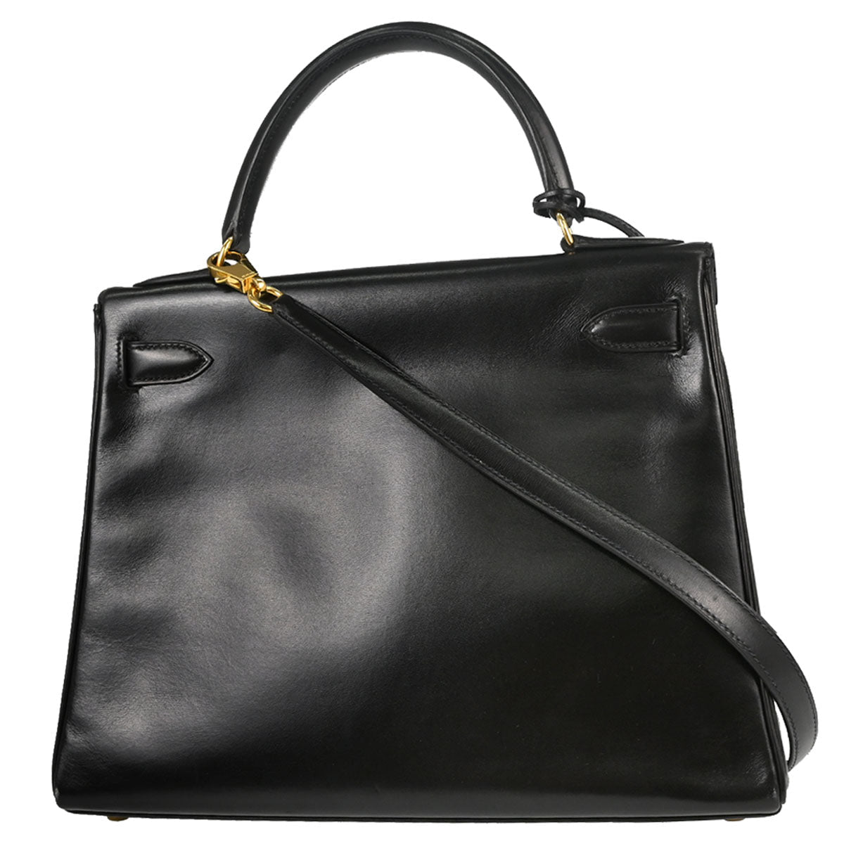 Hermes Black Box Calf Kelly 28 Sellier 2way Shoulder Handbag