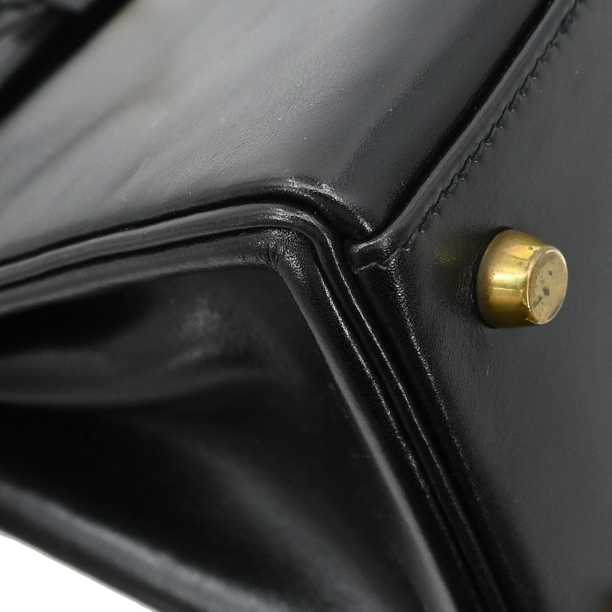 Hermes Black Box Calf Kelly 28 Sellier 2way Shoulder Handbag