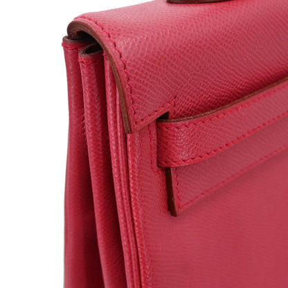 Hermes Rouge Vif Courchevel Kelly 35 Retourne 2way Shoulder Handbag