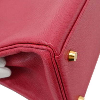 Hermes Rouge Vif Courchevel Kelly 35 Retourne 2way Shoulder Handbag