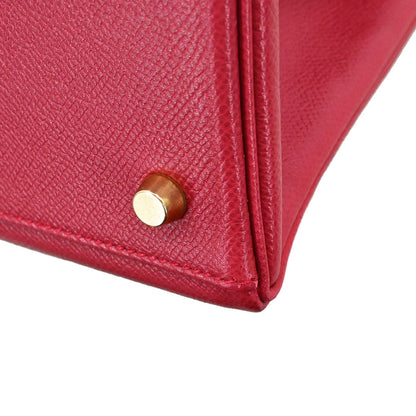 Hermes Rouge Vif Courchevel Kelly 35 Retourne 2way Shoulder Handbag