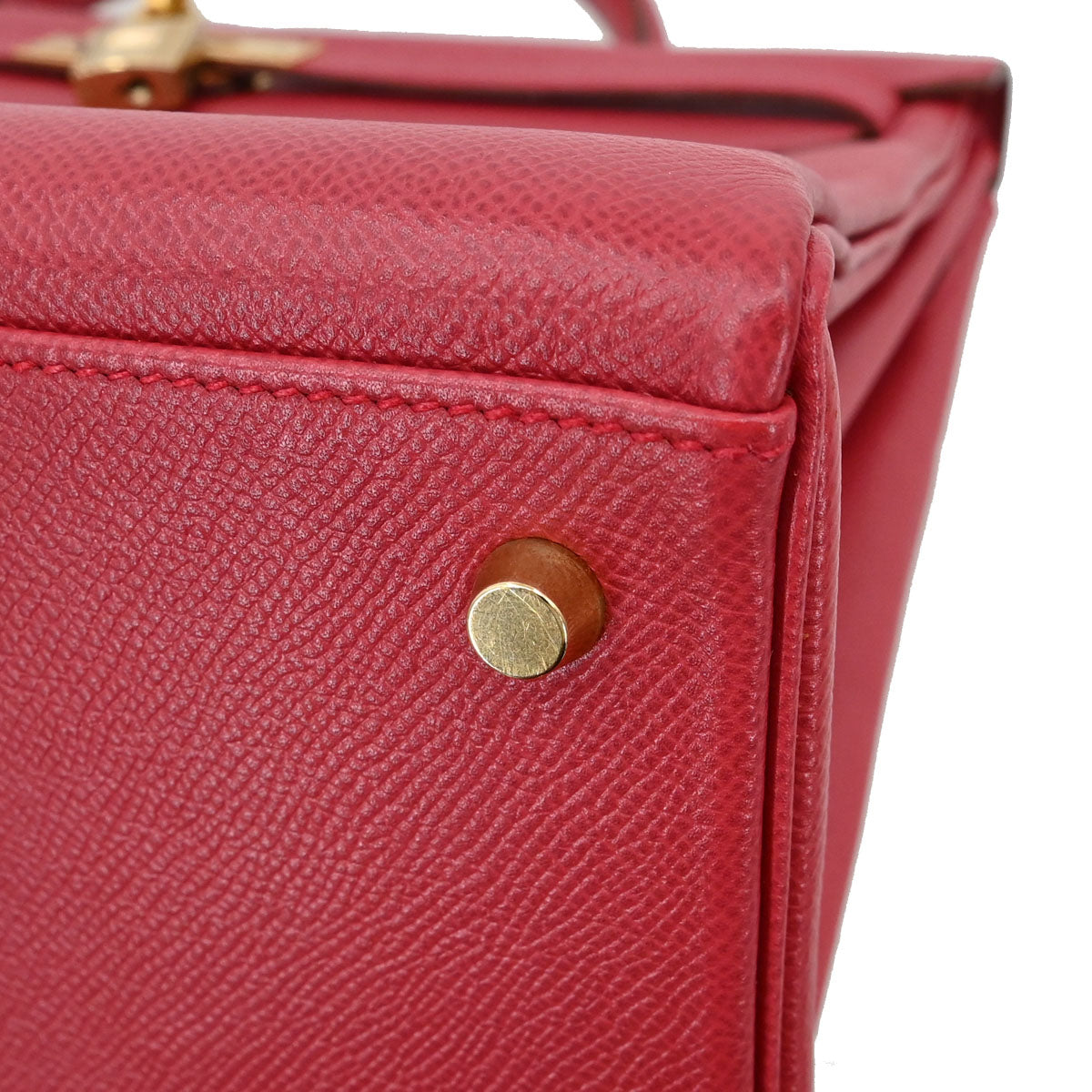 Hermes Rouge Vif Courchevel Kelly 35 Retourne 2way Shoulder Handbag