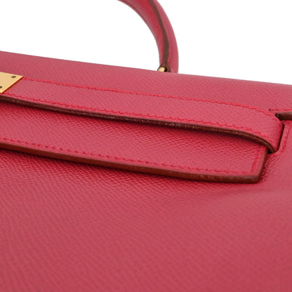 Hermes Rouge Vif Courchevel Kelly 35 Retourne 2way Shoulder Handbag