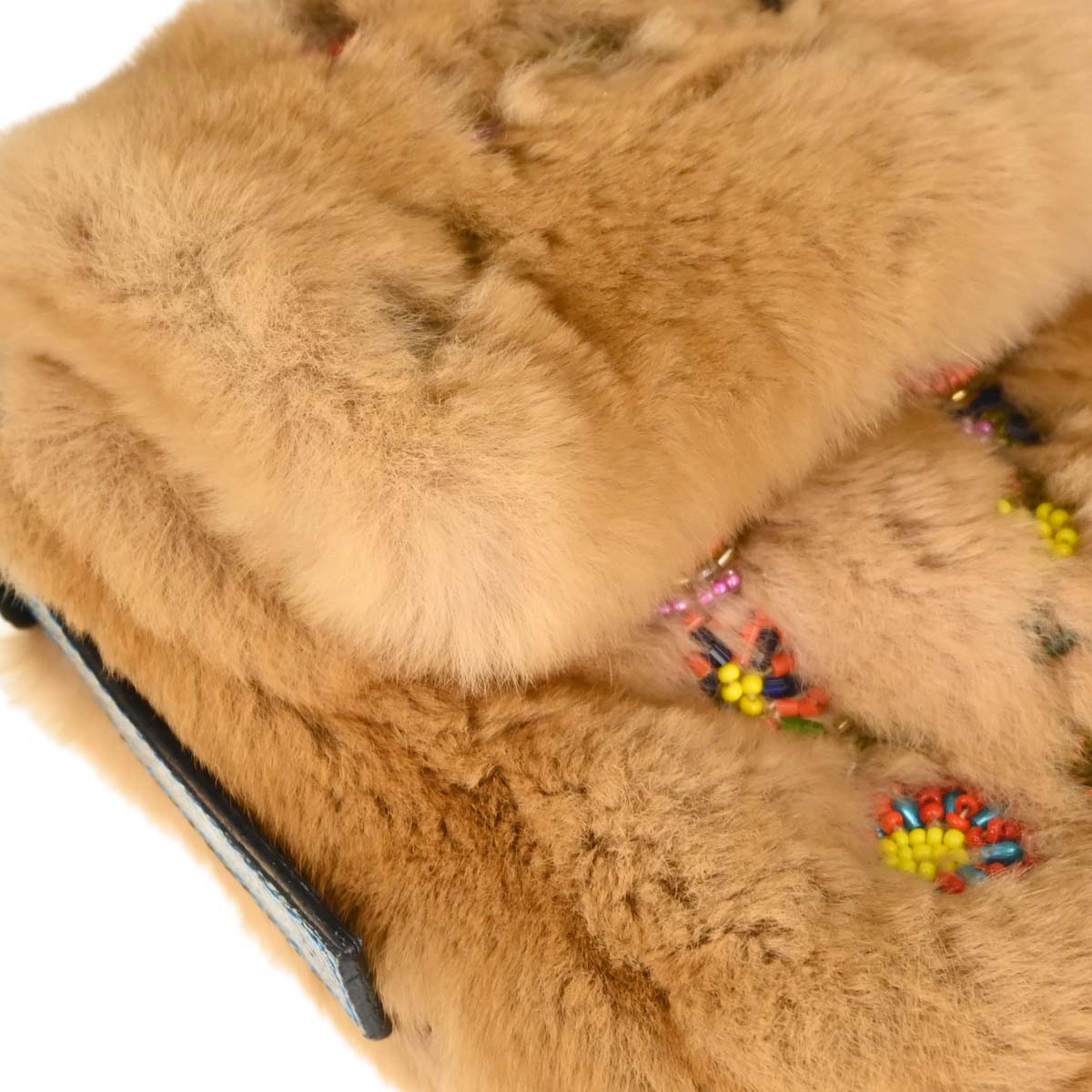 Fendi * Beige Fur Lizard Baguette Handbag