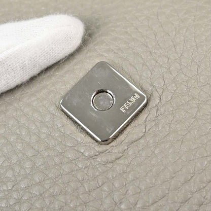 Fendi Selleria Gray Leather Baguette Handbag