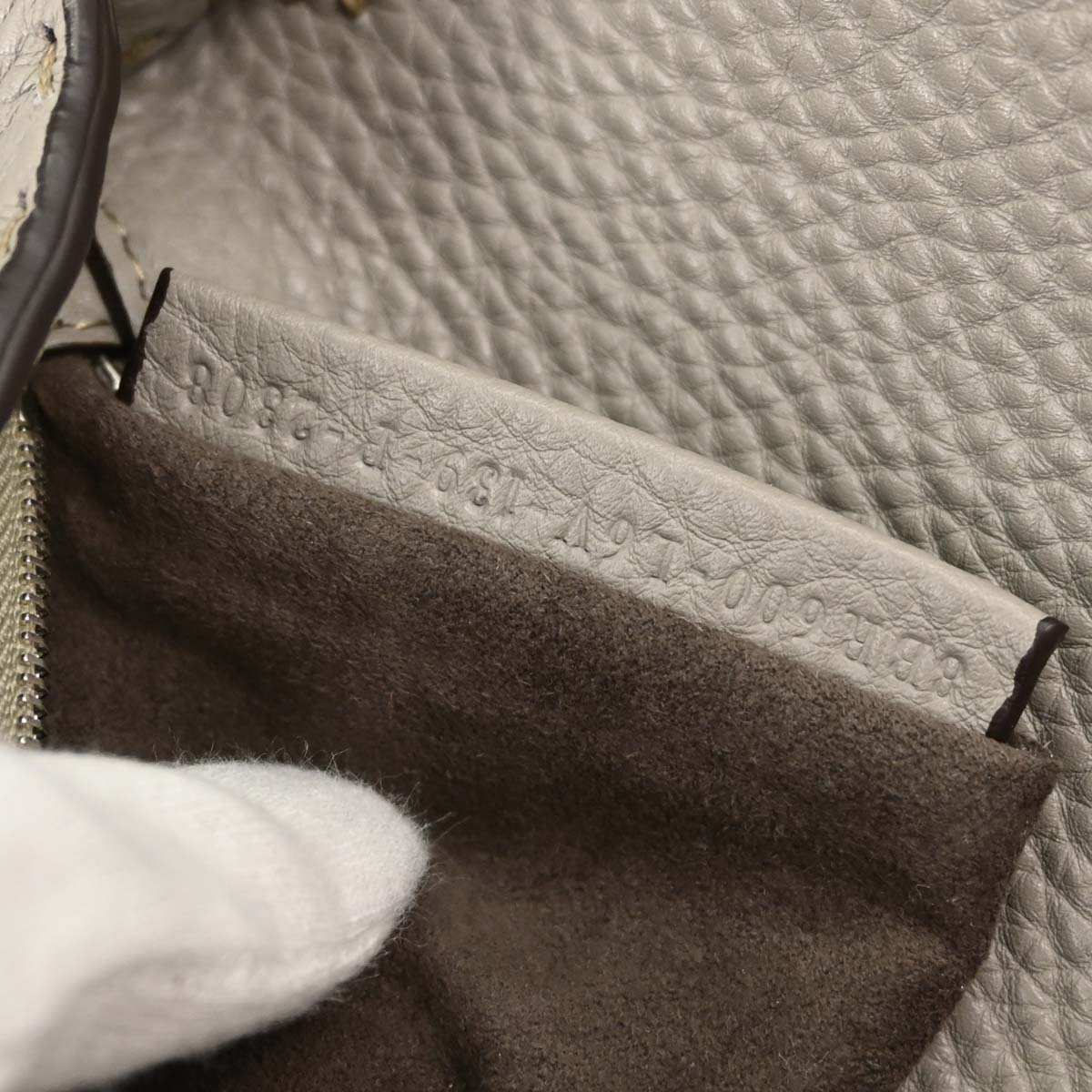 Fendi Selleria Gray Leather Baguette Handbag