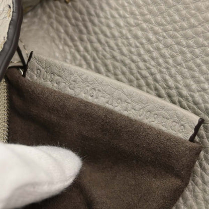 Fendi Selleria Gray Leather Baguette Handbag