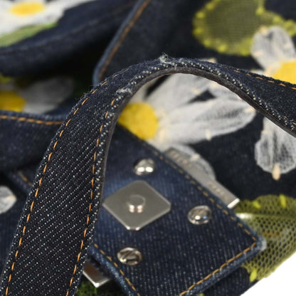 Fendi Indigo Denim Floral Mamma Baguette Handbag
