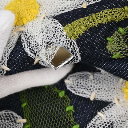 Fendi Indigo Denim Floral Mamma Baguette Handbag