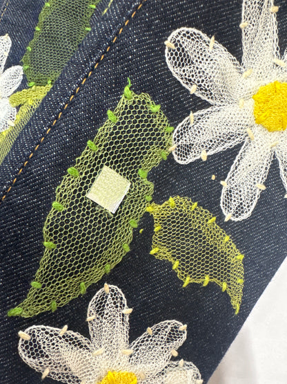 Fendi Indigo Denim Floral Mamma Baguette Handbag