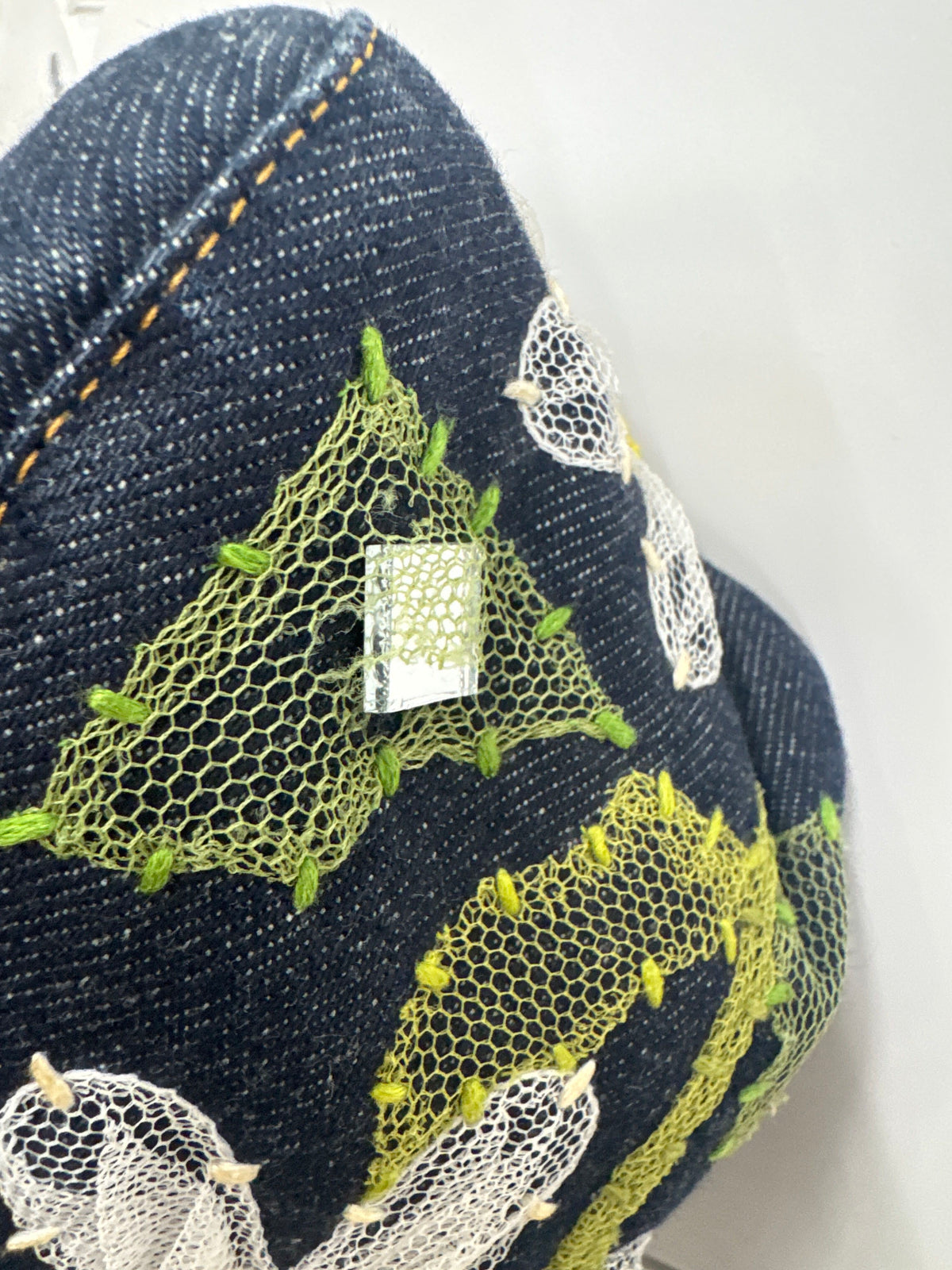 Fendi Indigo Denim Floral Mamma Baguette Handbag