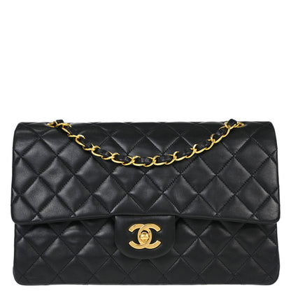 Chanel Black Lambskin Medium Classic Double Flap Shoulder Bag