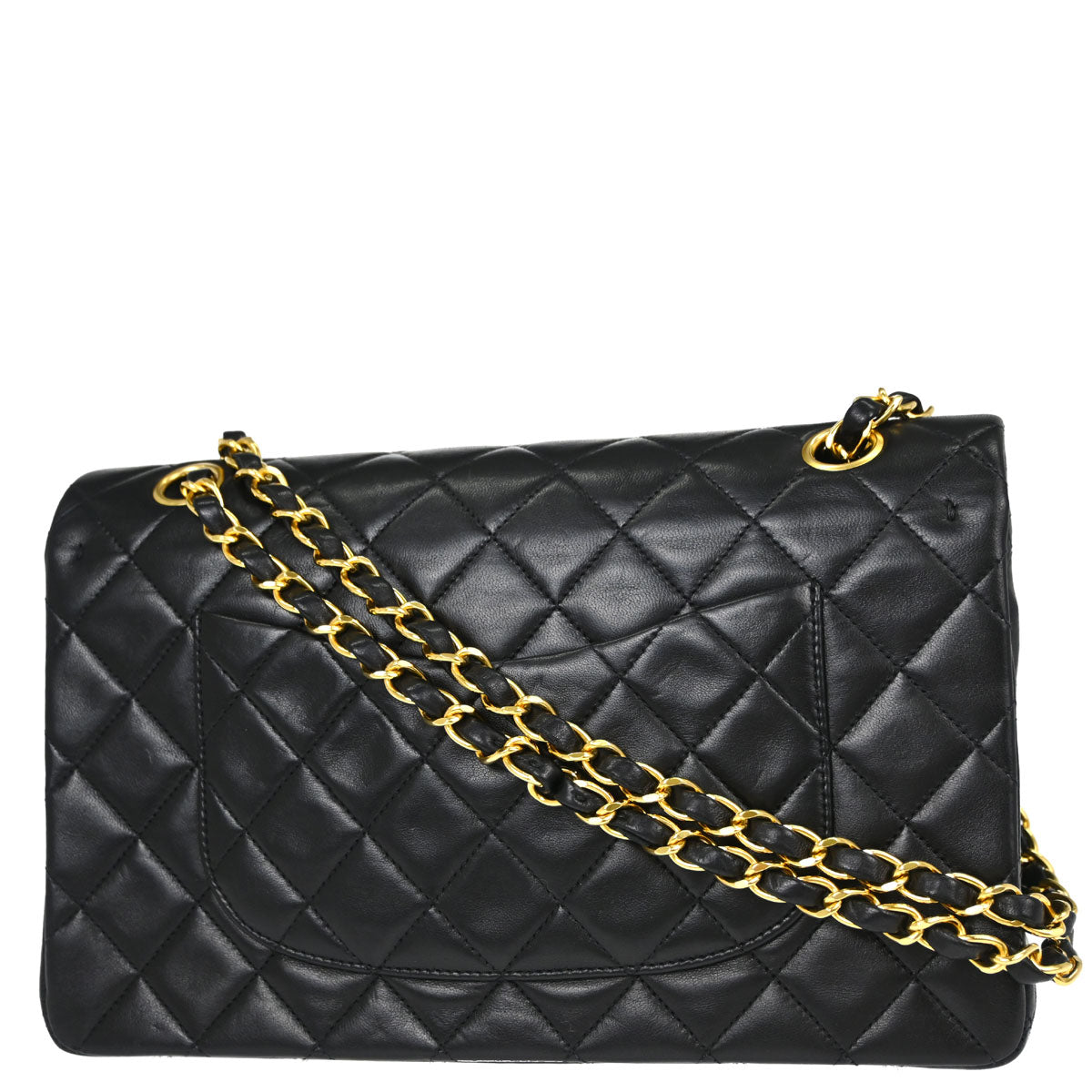 Chanel Black Lambskin Medium Classic Double Flap Shoulder Bag