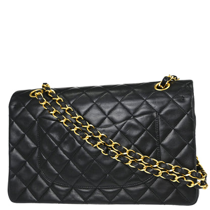 Chanel Black Lambskin Medium Classic Double Flap Shoulder Bag