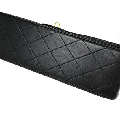 Chanel Black Lambskin Medium Classic Double Flap Shoulder Bag