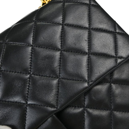 Chanel Black Lambskin Medium Classic Double Flap Shoulder Bag