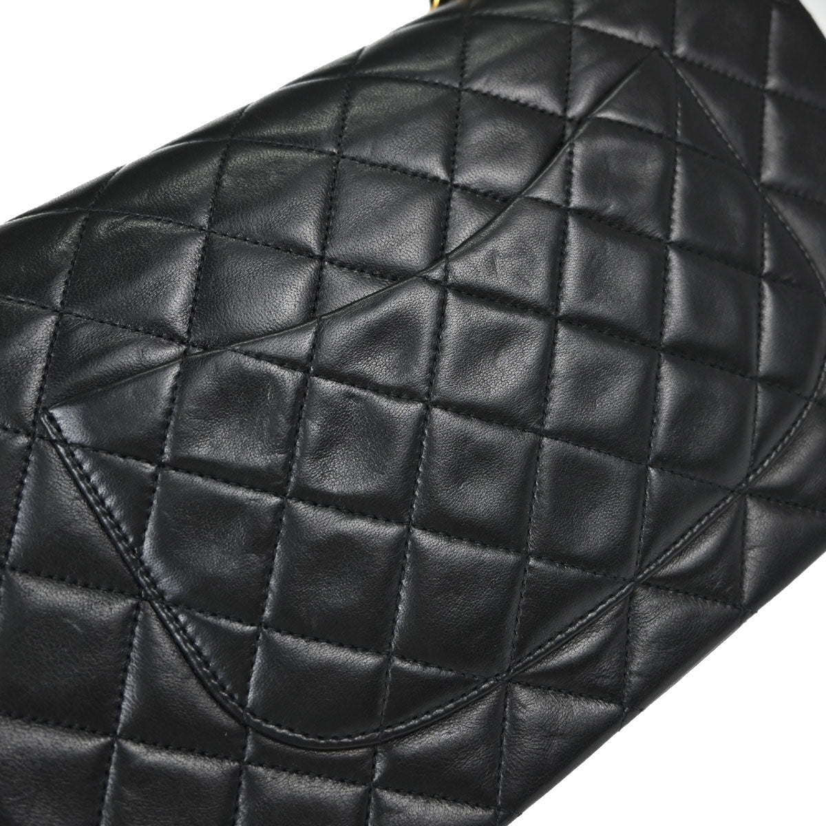 Chanel Black Lambskin Medium Classic Double Flap Shoulder Bag
