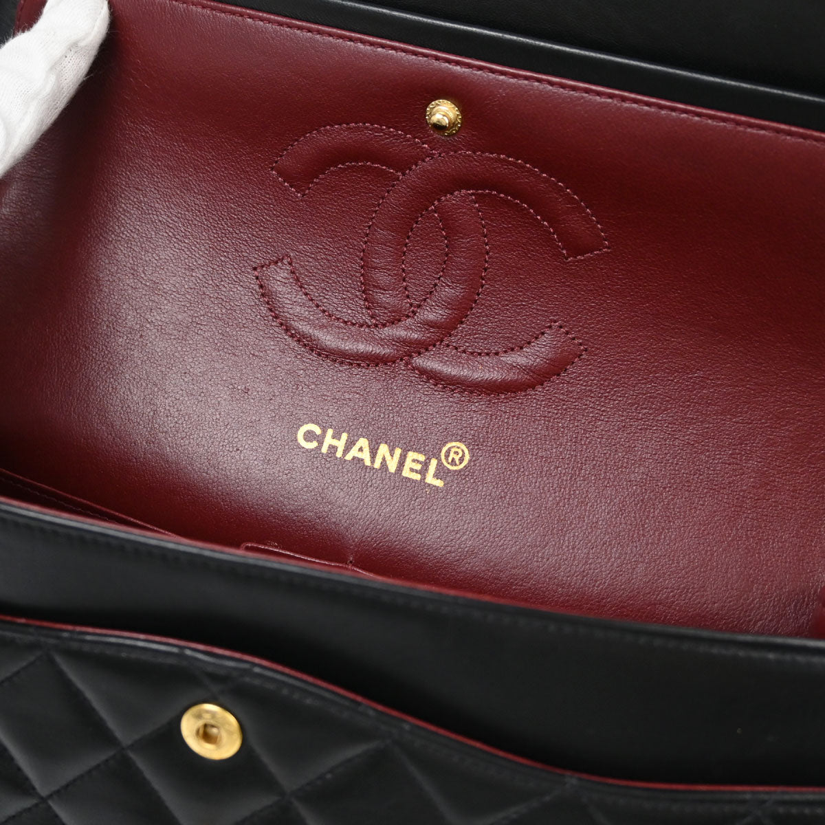 Chanel Black Lambskin Medium Classic Double Flap Shoulder Bag