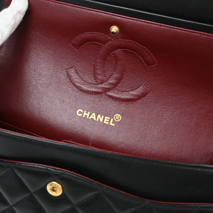Chanel Black Lambskin Medium Classic Double Flap Shoulder Bag
