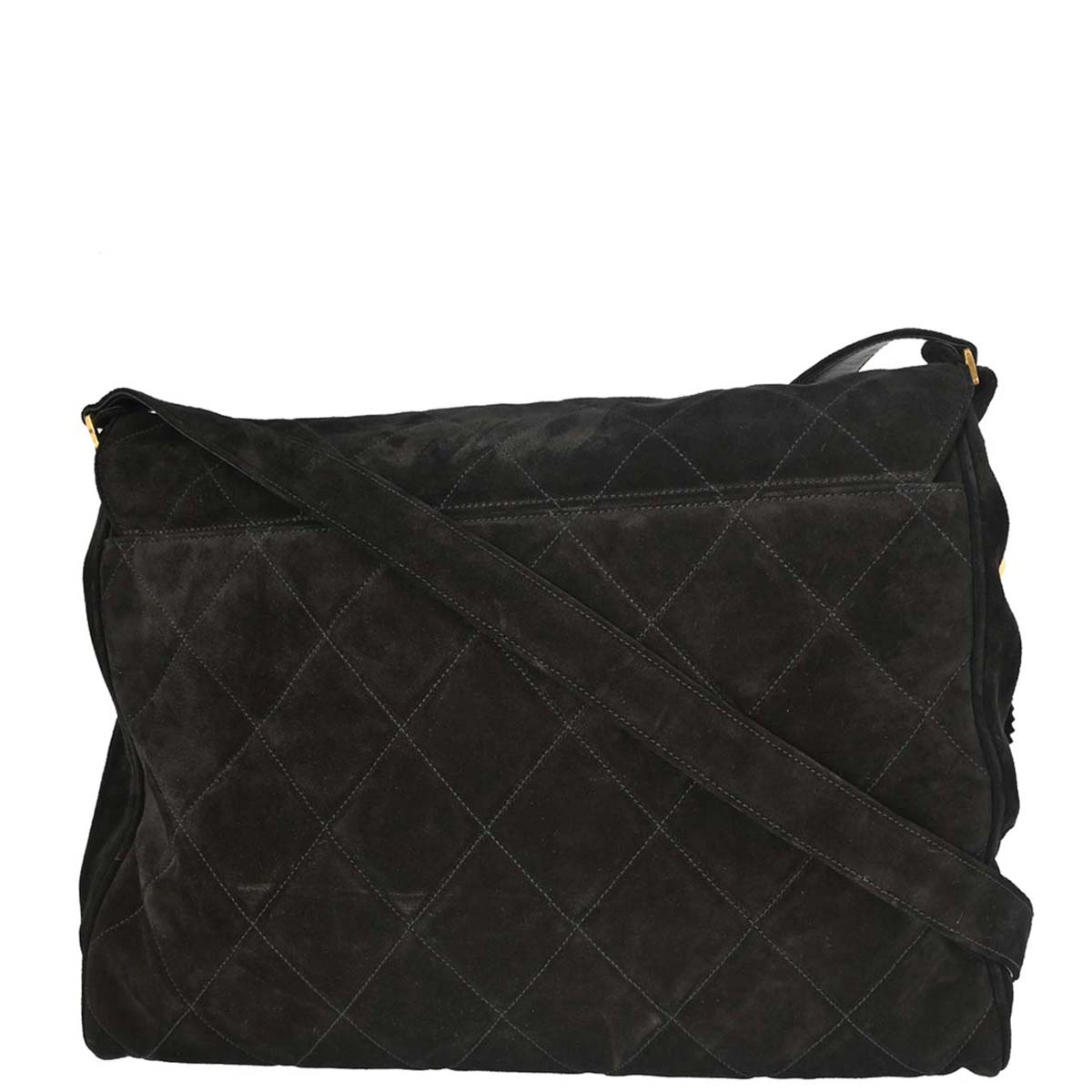 Chanel 1991-1994 Black Suede Shoulder Bag