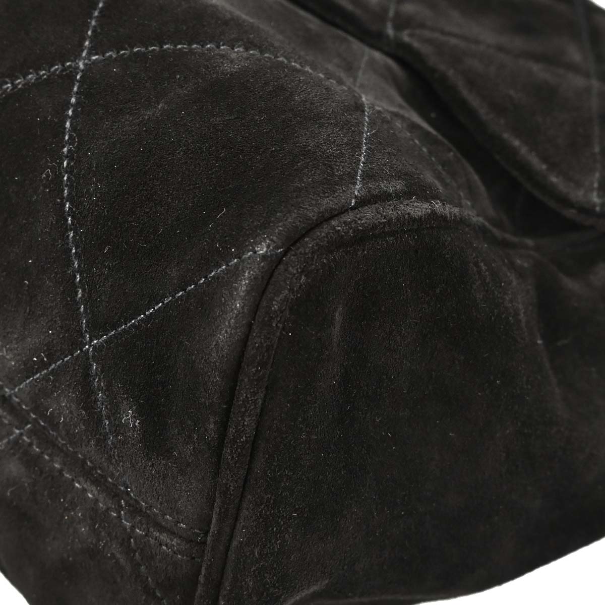 Chanel 1991-1994 Black Suede Shoulder Bag
