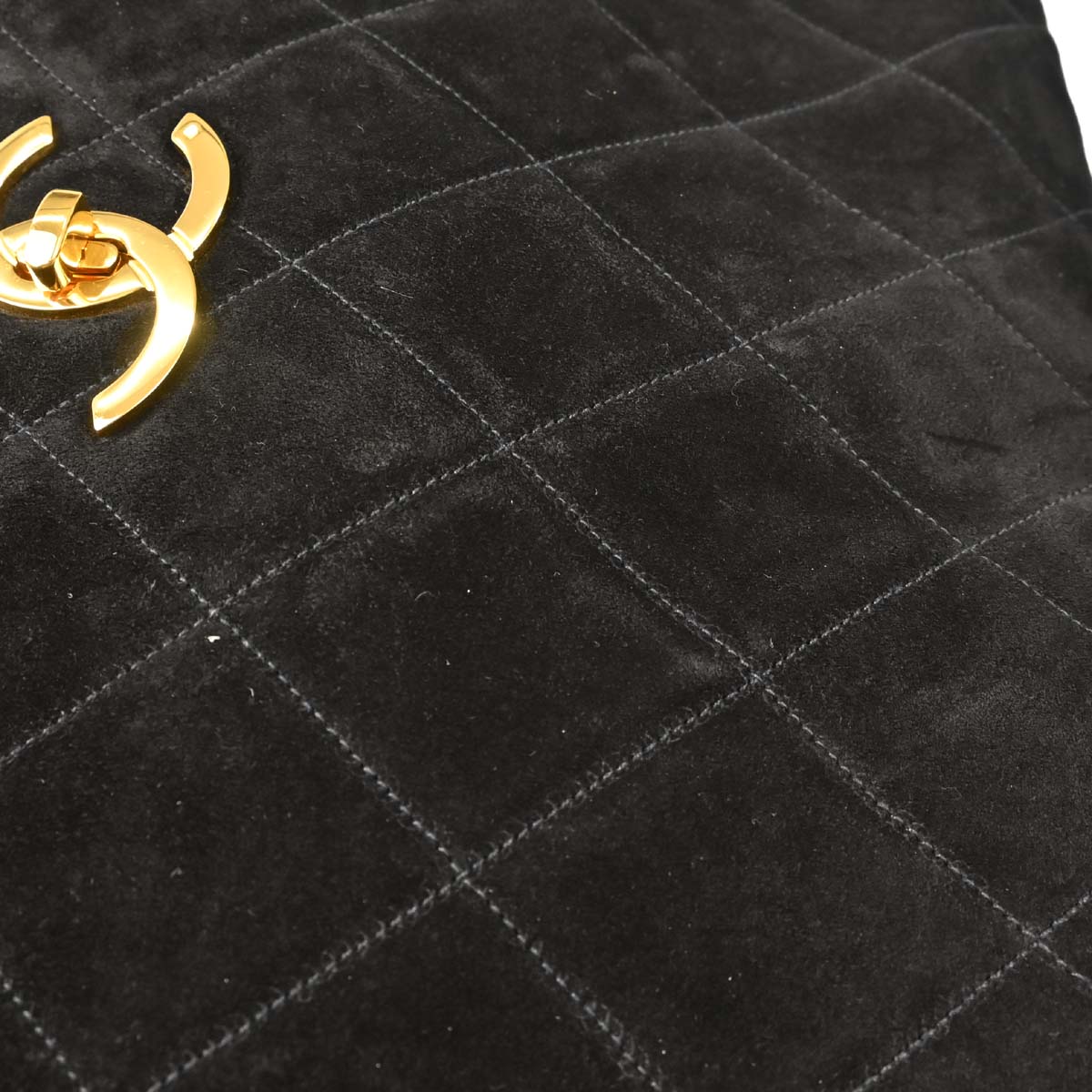 Chanel 1991-1994 Black Suede Shoulder Bag