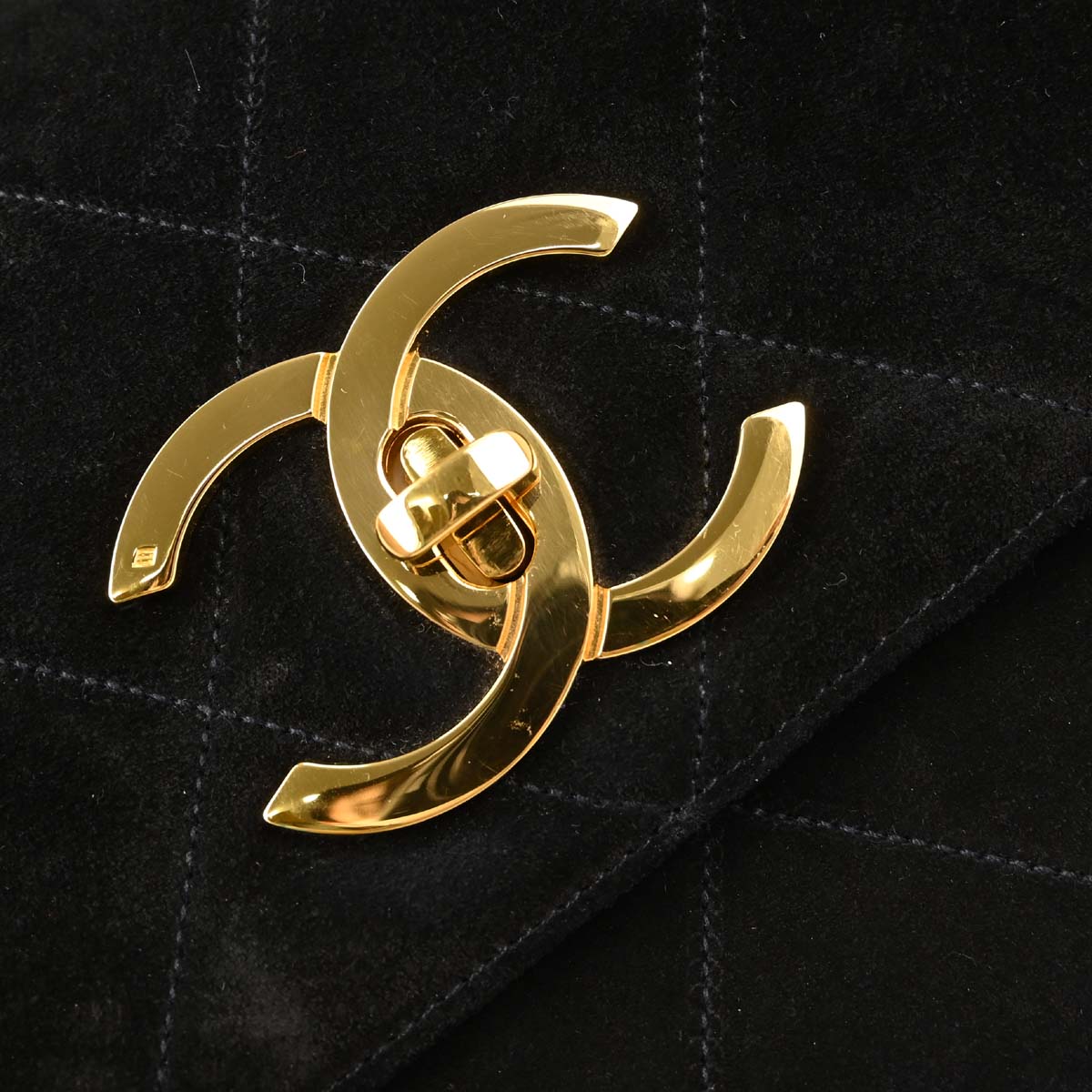Chanel 1991-1994 Black Suede Shoulder Bag