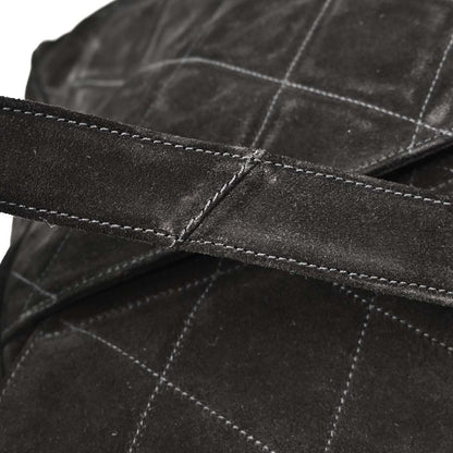 Chanel 1991-1994 Black Suede Shoulder Bag