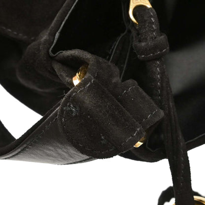 Chanel 1991-1994 Black Suede Shoulder Bag