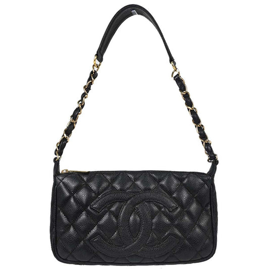 Chanel 2002-2003 Black Caviar Skin Handbag