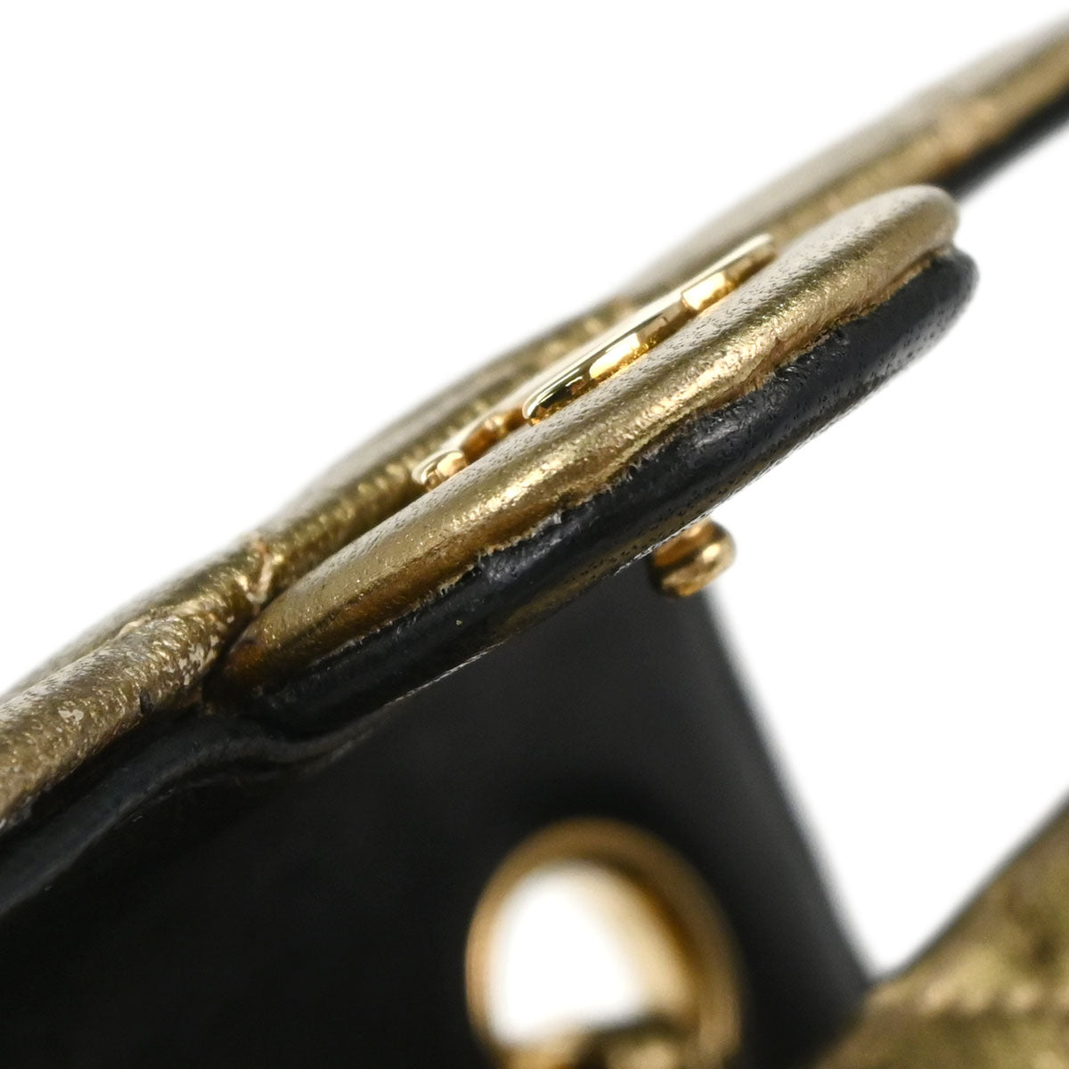 Chanel Classic Flap Micro Bag Charm Pouch Metallic Gold Lambskin