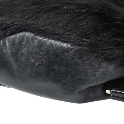 Chanel 2005-2006 Black Pony Hair Lambskin Acrylic Chain Handbag