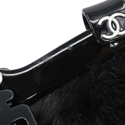 Chanel 2005-2006 Black Pony Hair Lambskin Acrylic Chain Handbag
