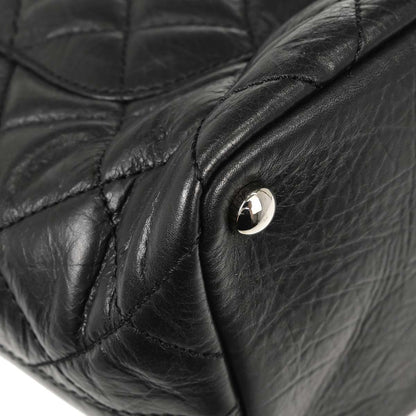 Chanel 2006-2008 Black Calfskin Cotton Club Cambon Ligne Tote Handbag