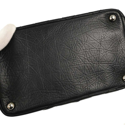 Chanel 2006-2008 Black Calfskin Cotton Club Cambon Ligne Tote Handbag