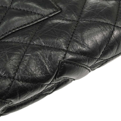 Chanel 2006-2008 Black Calfskin Cotton Club Cambon Ligne Tote Handbag
