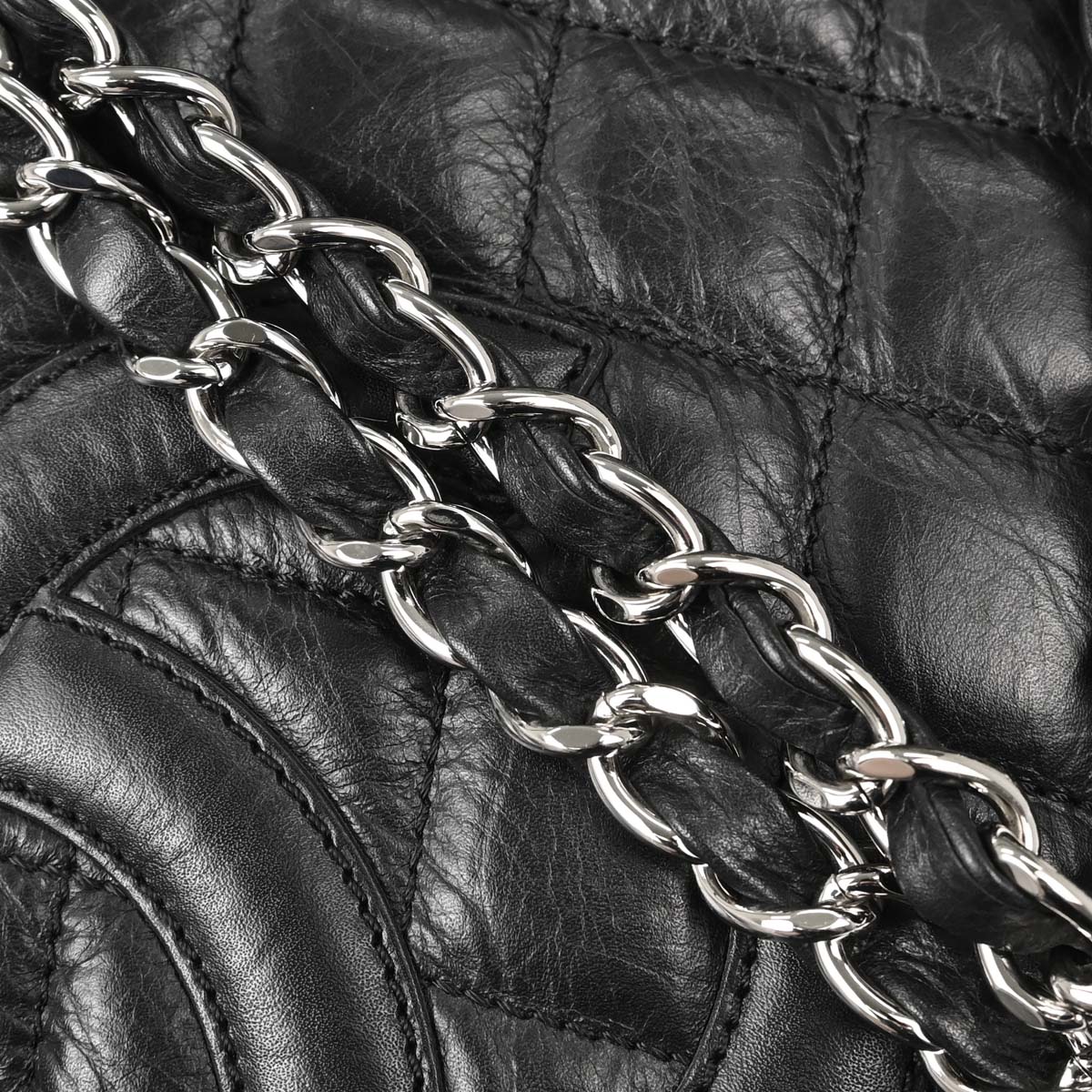 Chanel 2006-2008 Black Calfskin Cotton Club Cambon Ligne Tote Handbag