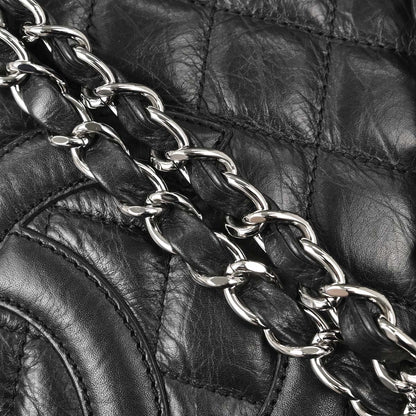 Chanel 2006-2008 Black Calfskin Cotton Club Cambon Ligne Tote Handbag