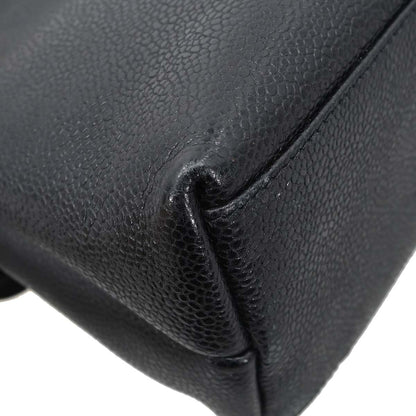 Chanel 1994-1996 Black Caviar Skin Shoulder Tote Bag
