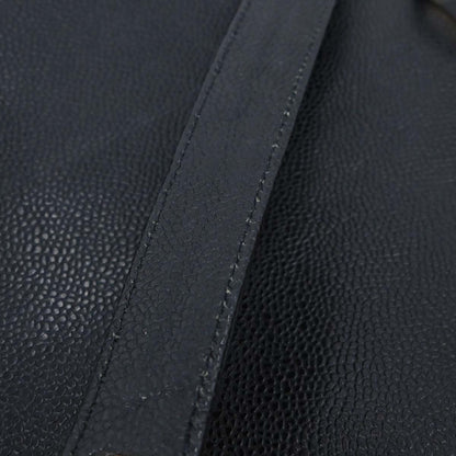 Chanel 1994-1996 Black Caviar Skin Shoulder Tote Bag