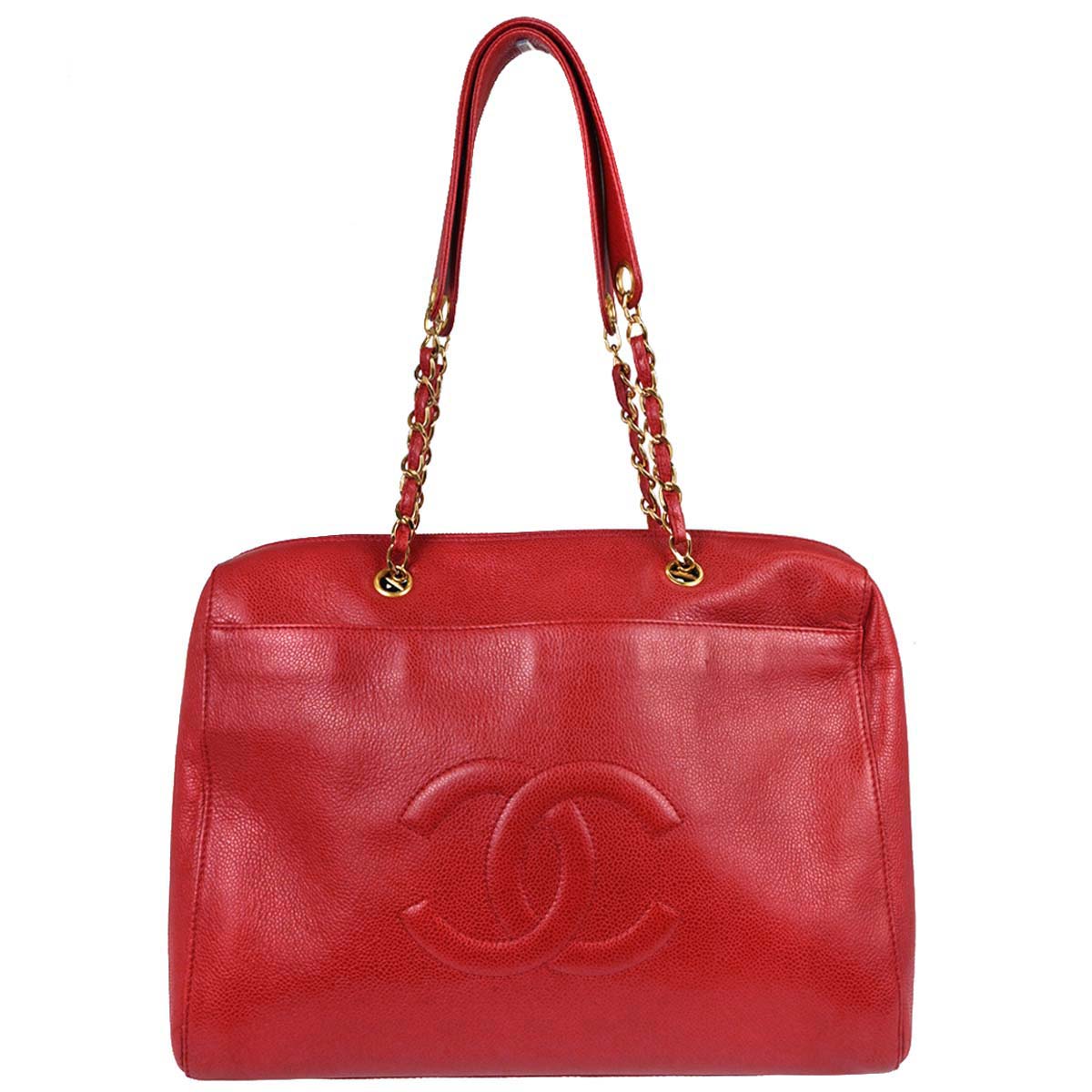 Chanel 1997-1999 Red Caviar Skin Shoulder Bag
