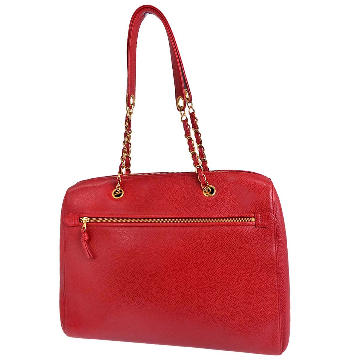 Chanel 1997-1999 Red Caviar Skin Shoulder Bag