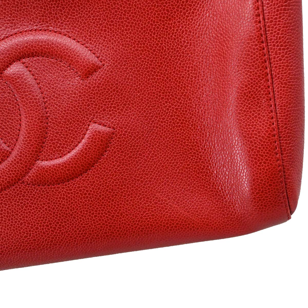 Chanel 1997-1999 Red Caviar Skin Shoulder Bag