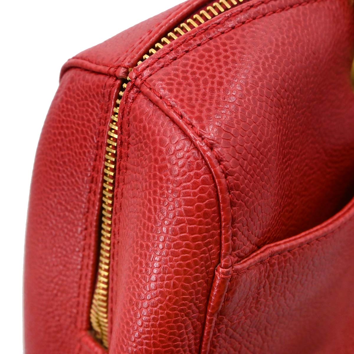 Chanel 1997-1999 Red Caviar Skin Shoulder Bag