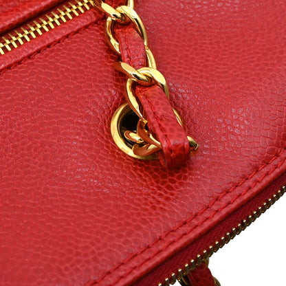 Chanel 1997-1999 Red Caviar Skin Shoulder Bag
