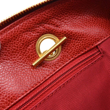 Chanel 1997-1999 Red Caviar Skin Shoulder Bag