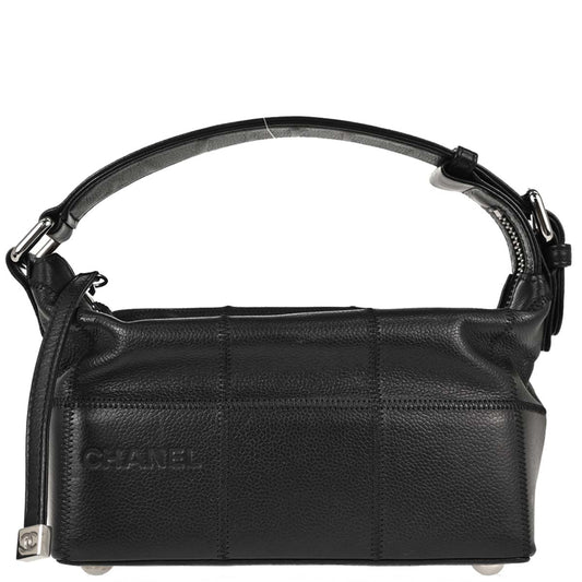 Chanel 2003-2004 Black Caviar Skin Choco Bar Wild Stitch Handbag