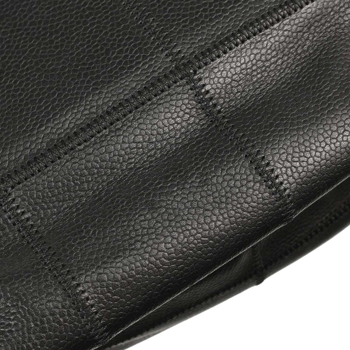 Chanel 2003-2004 Black Caviar Skin Choco Bar Wild Stitch Handbag