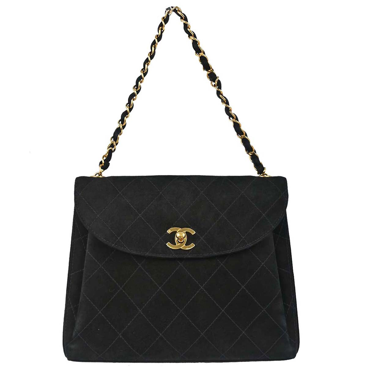 Chanel 1997-1999 Black Suede Handbag