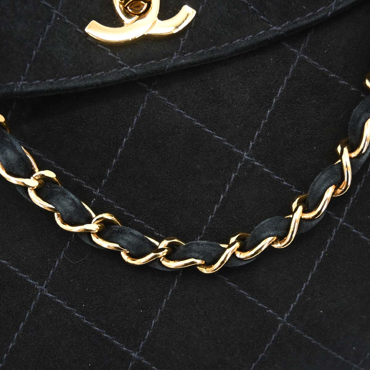 Chanel 1997-1999 Black Suede Handbag